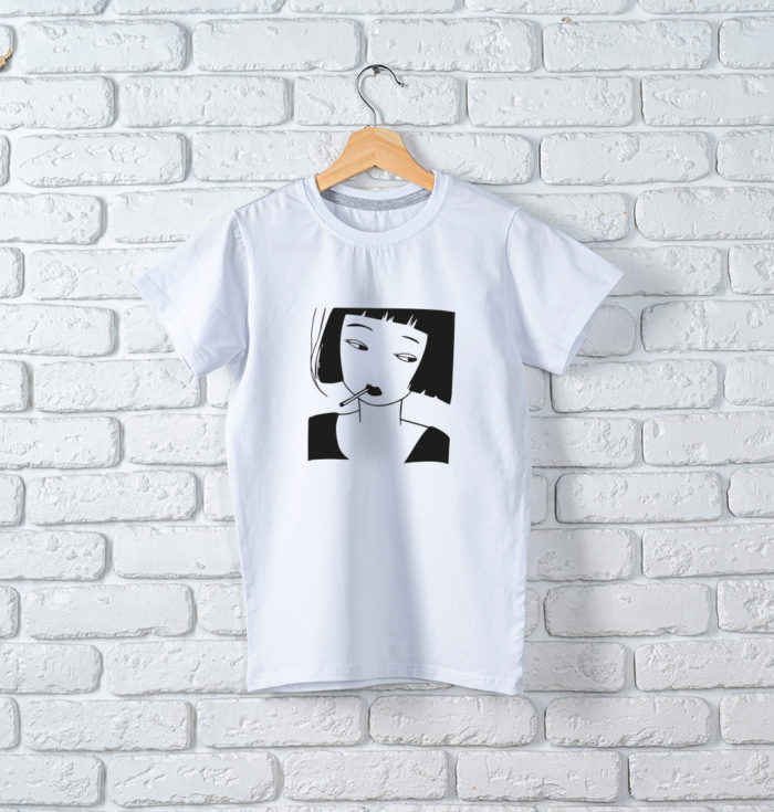 T-Shirt Woman with Cigarette
